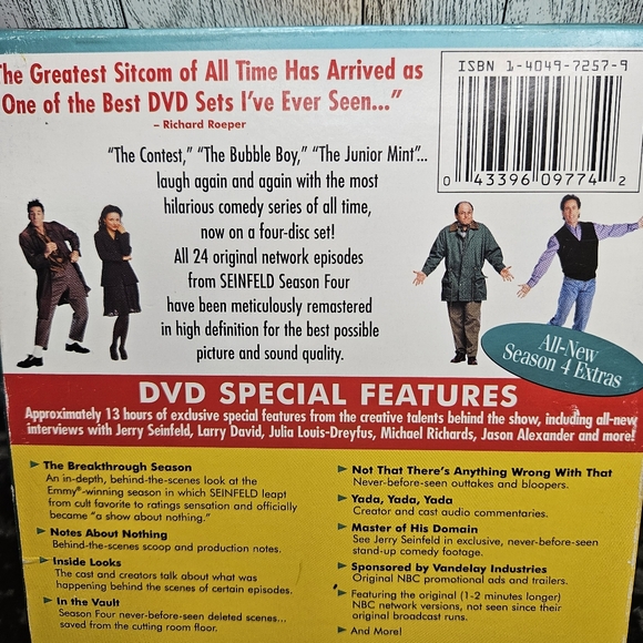 Seinfeld - Season 4 DVD Box Set 24 Episode Full Screen Remastered in HD - Picture 6 of 7